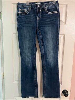 Vigoss Women's Dark Wash Bootcut Jeans with Contrast Stitching